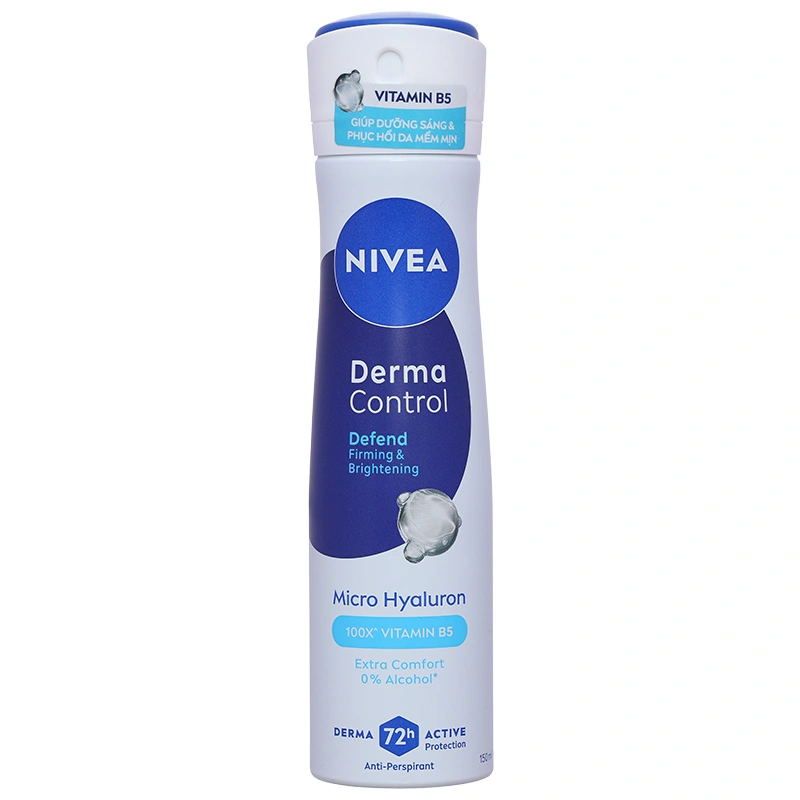 Xịt khử mùi Nivea Derma Control dưỡng sáng, ngăn mùi hôi suốt 72h chai 150ml - 1